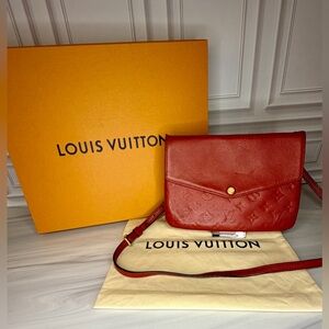 Louis Vuitton Twice Red Empreinte Leather Crossbody Bag | Full Inclusion